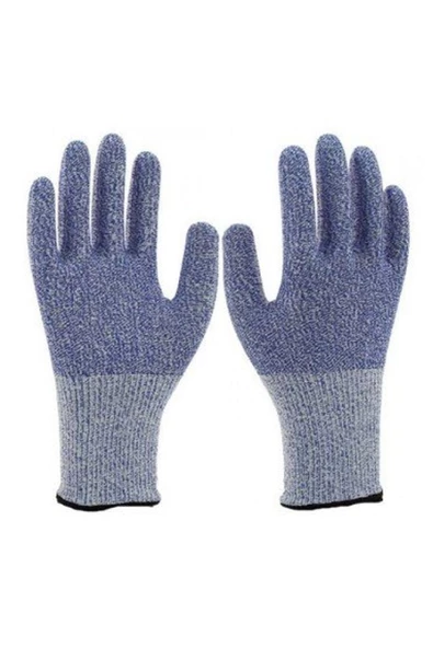 Kesilmeye Dirençli Elyaf Eldiven Tek Adet Mavi 636700 - Resim 5