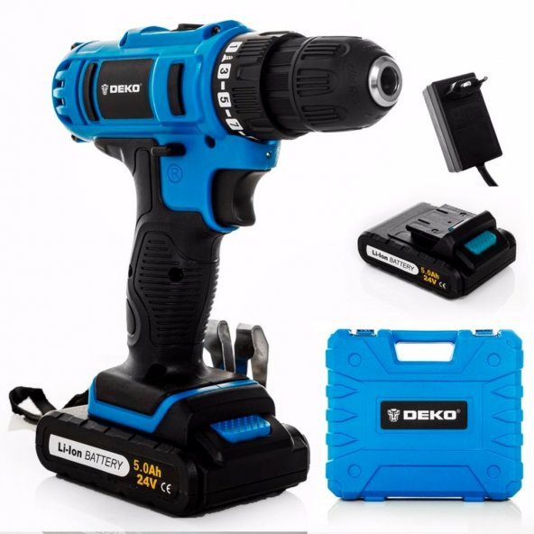 Deko Blue 24 V 5 Ah Li-ion Çift Akülü Şarjlı Vidalama Matkap - 3