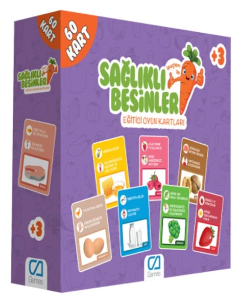 Sağlıklı Besinler Eğitici Oyun Kartları