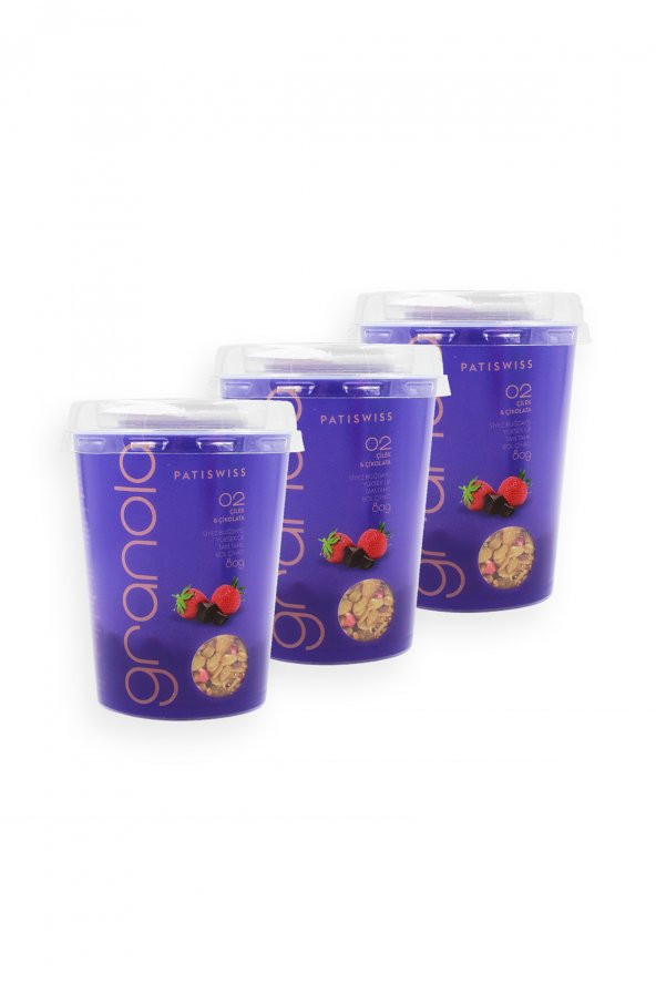 Patiswiss Granola Çilek & Çikolata (80 G.) (3 Adet)