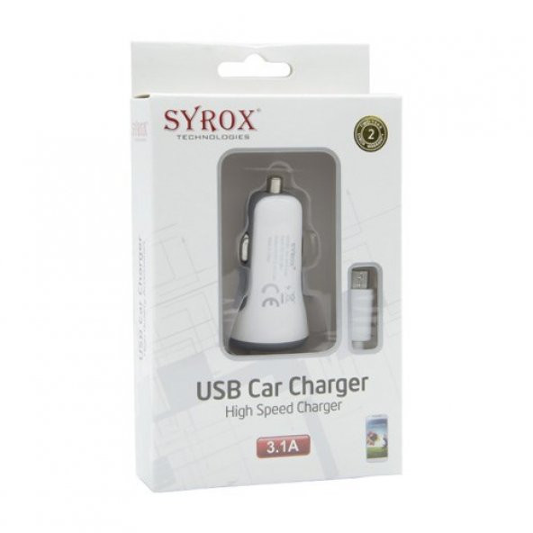 Syrox 3.4A Micro Usb Araç Şarj Cihazı SYX-C26