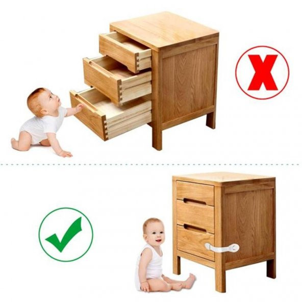 Havana 10 ADET Bebek Çocuk Güvenlik Dolap ve Çekmece Kilidi - 8