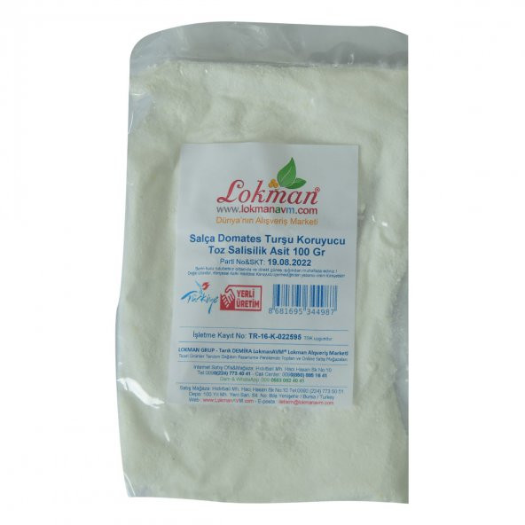 Salça Domates Turşu Koruyucu Toz Salisilik Asit 100 Gr Paket - 4