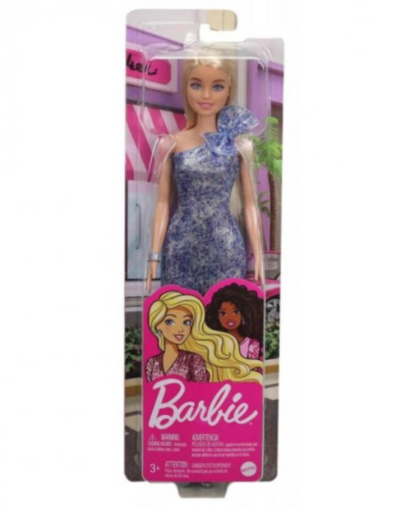 Barbie Pırıltılı Bebekler Mavi Elbiseli GRB32