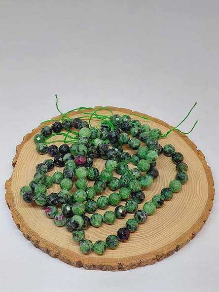 Anyolit (Rubizoit- Rubyzoisit) Taşı Royal Quality Faset Kesim Dizi 10mm (52910) - Resim 3