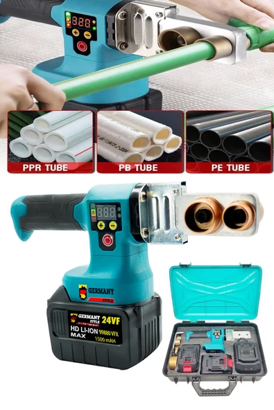 GERMANY STYLE ALMAN 99880VFX Kömürsüz Motor Çift  Akülü  Plastik PVC Boru Kaynak Makinası - 2