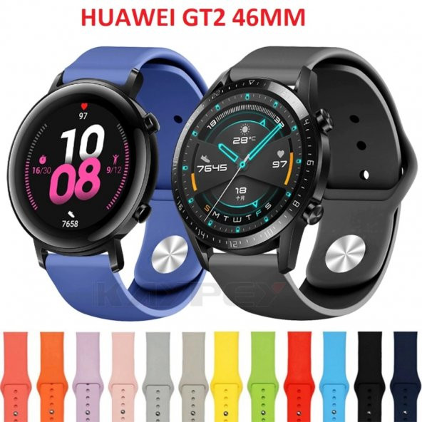 Huawei GT4 GT3 GT2 46mm Akıllı Saat Düz Silikon Kordon (22mm)