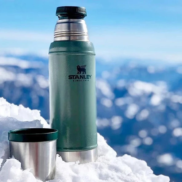Stanley Legendary Klasik Vakumlu Paslanmaz Çelik Termos 0.47 LT(16 OZ) - Hammertone Green - 5