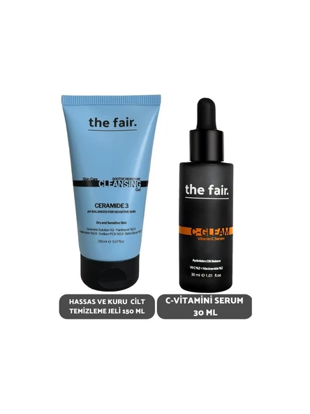 the fair. Hassas ve Kuru Cilt Temizleme Jeli 150 ml ve C Vitamini Serum Seti 30 ml ürün görseli 1