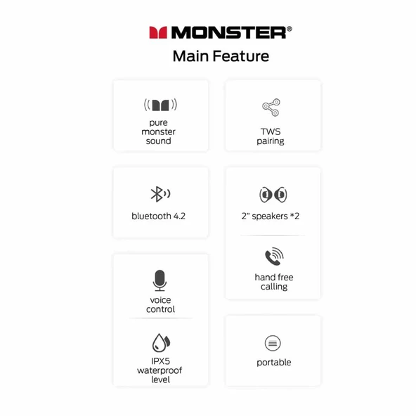 Monster Superstar S110 Tasinabilir Kablosuz Hoparlör 10W - 4