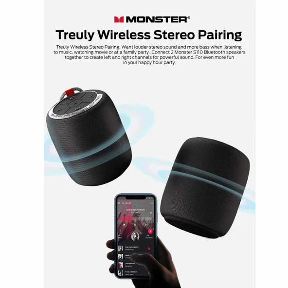 Monster Superstar S110 Tasinabilir Kablosuz Hoparlör 10W - 9