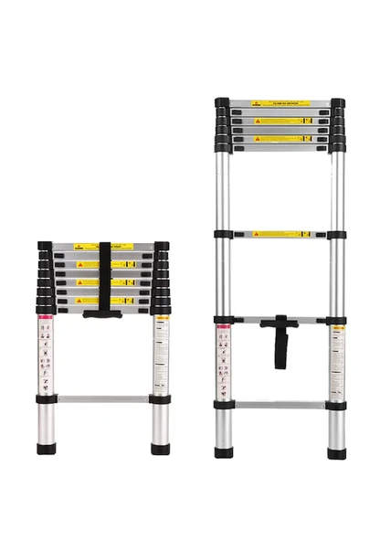 Endokon 9 Basamaklı - 260 cm. Teleskopik Alüminyum Merdiven - I Tipi Uzayan Merdiven