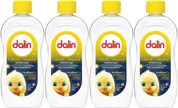 Dalin Bebek Yağı 300ML Rahat ve Mutlu Vanilya Kokulu Nemlendirici (4 Lü Set)