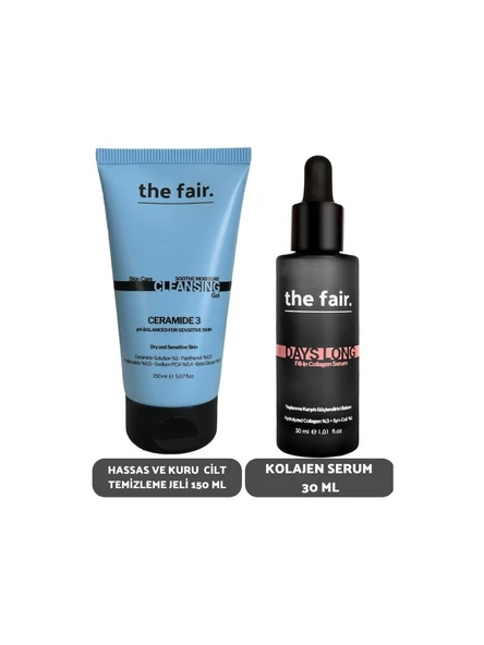 the fair. Hassas ve Kuru Cilt Temizleme Jeli 150 ml ve Kolajen Serum 30 ml ürün görseli 1