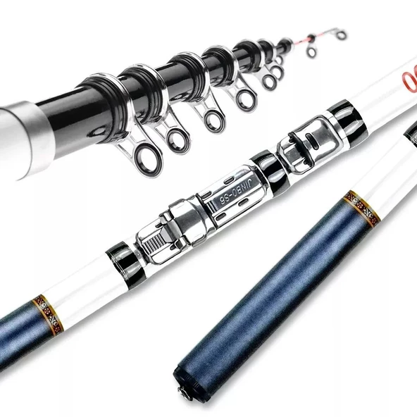 Valkyrie Kazıklı 3 Metre Karbon Fiber Balık Olta Kamış - 9 Boğum 9 Halka Teleskopik - - 10
