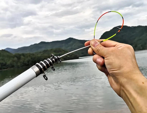 Valkyrie Kazıklı 3 Metre Karbon Fiber Balık Olta Kamış - 9 Boğum 9 Halka Teleskopik - - 6