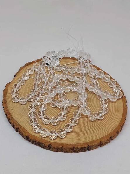 Kristal Kuvars Taşı Royal Quality Faset Kesim Dizi 10mm (52894) - Resim 3