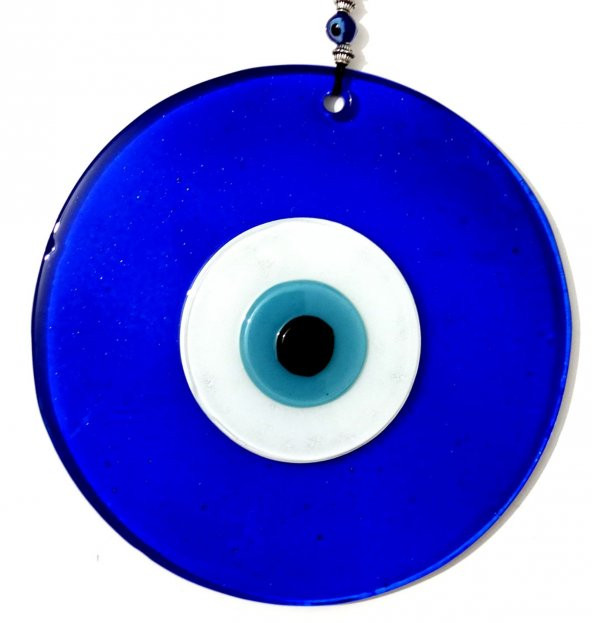 Mavi Renk 16 Santimetre El Yapımı Nazar Boncuğu Duvar Süsü ürün görseli