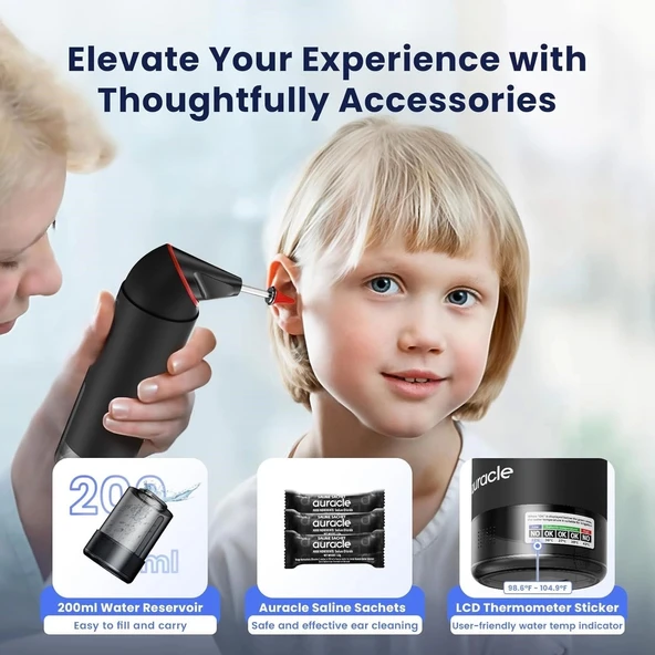 Auracle Kulak Kiri Temizleme - 4 Su Basınç Modu Kulak Temizleyici - Kırmızı - 4