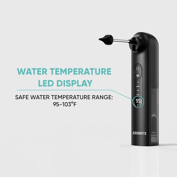 EarBrite Su Gücüyle Çalışan Kulak Temizleyici - İç Kulak Temizleme - Siyah - 2