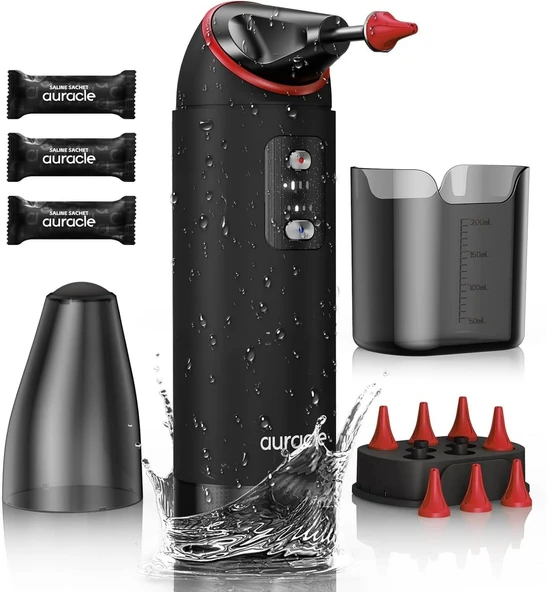 Auracle Kulak Kiri Temizleme - 4 Su Basınç Modu Kulak Temizleyici - Kırmızı