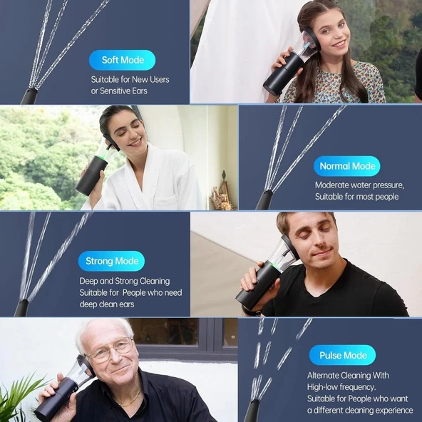 Morfone Elektrikli Etkili ve Güvenli Kulak Temizleme Kiti - Siyah - 4