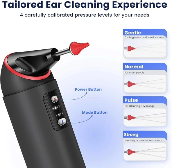 Auracle Kulak Kiri Temizleme - 4 Su Basınç Modu Kulak Temizleyici - Kırmızı - 2