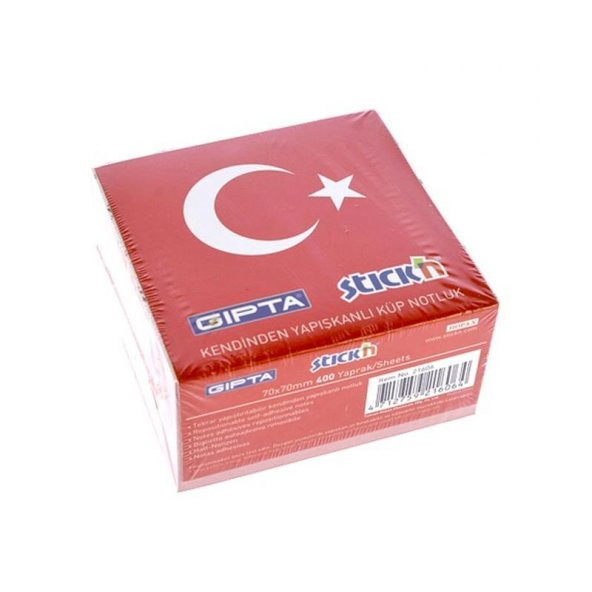 GIPTA STICKN YAPIŞKANLI NOT KAĞIDI 70*70 MM 400 YAPRAK TÜRK BAYRAĞI