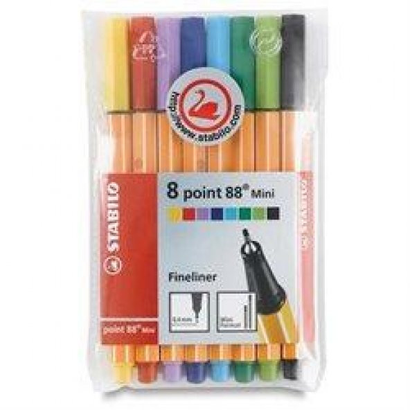 STABILO 688081 POINT 88 MİNİ KEÇELİ KALEM 8 RENK - 1