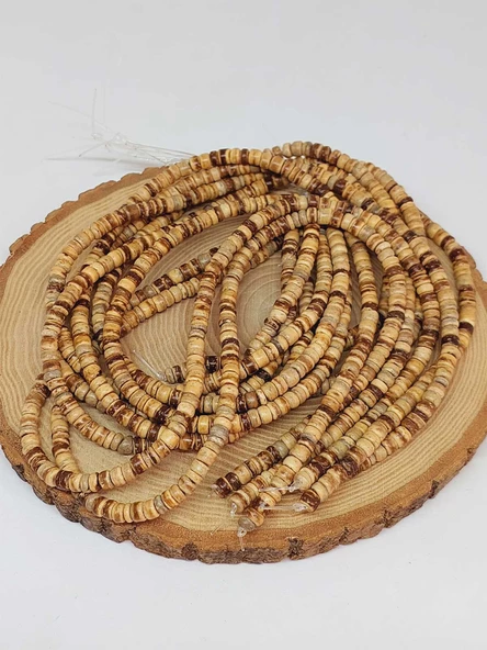 Hindistan Cevizi Kabuğu Ahşap Dizi Silindir Kesim 3*5mm (53094) - 3