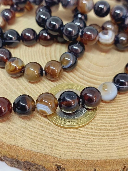 Akik Taşı Dizi 10mm (53092) - Resim 2