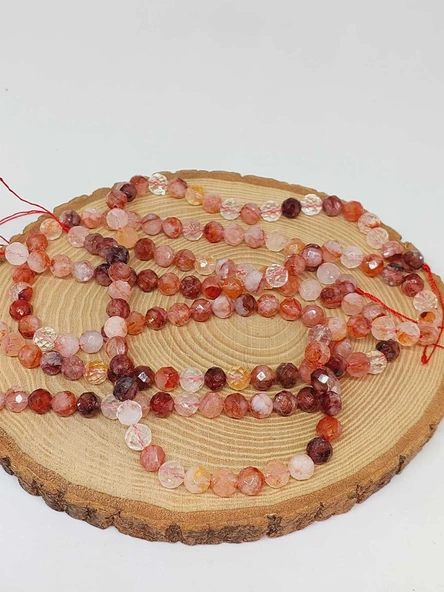 Hematoid Kuvars Taşı Faset Kesim Dizi 7mm (53082) - Resim 3