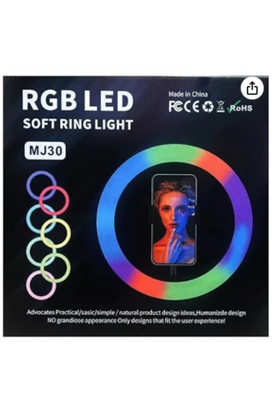 ONREZ Profesyonel Halka Işık Selfie Led Rgb Renk Vlog Youtube Portre Fotoğrafçılığı - 5