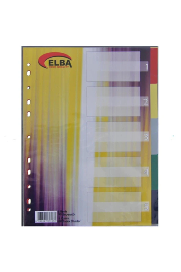 Bafix Seperatör 5 Renkli Plastik A4