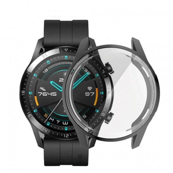 Huawei GT 2- Honor Magic Watch 2 46mm Siyah Yumuşak Silikon Kılıf