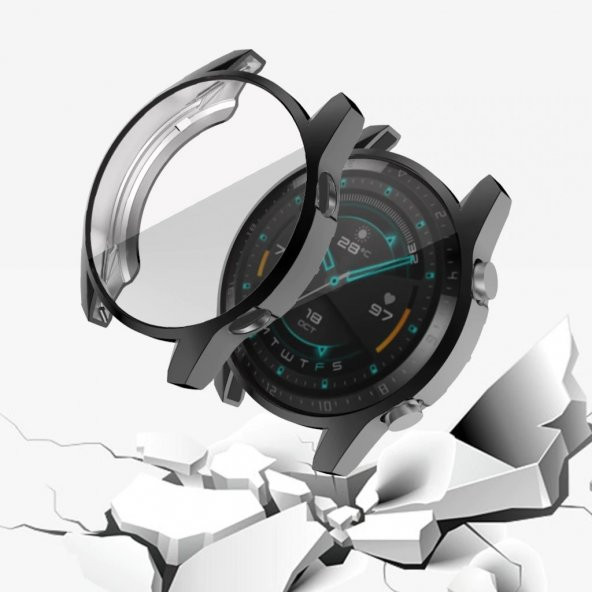 Huawei GT 2- Honor Magic Watch 2 46mm Siyah Yumuşak Silikon Kılıf - 2