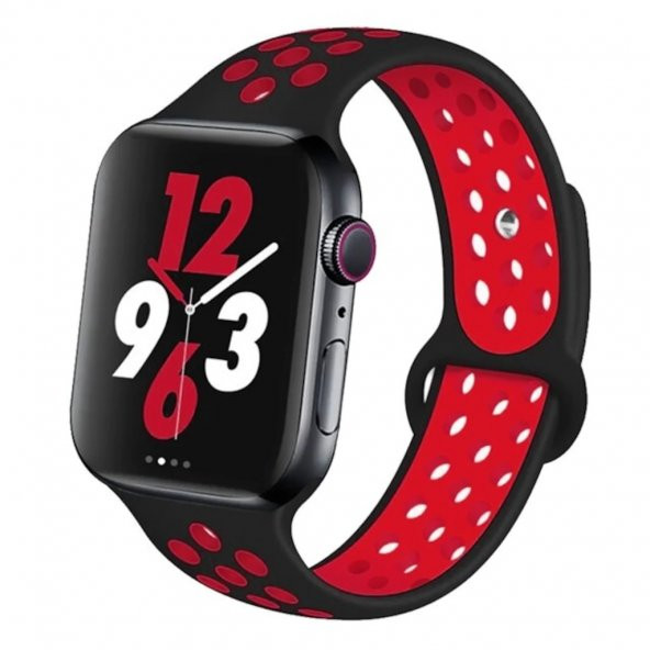 Apple Watch 2 3 4 5 6 - 44mm Silikon Spor DELİKLİ Kordon Kayış - 2
