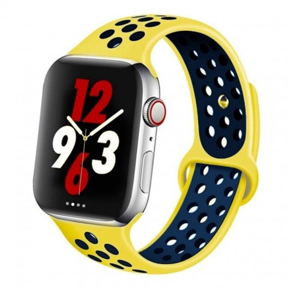 Apple Watch 2 3 4 5 6 - 44mm Silikon Spor DELİKLİ Kordon Kayış - 4