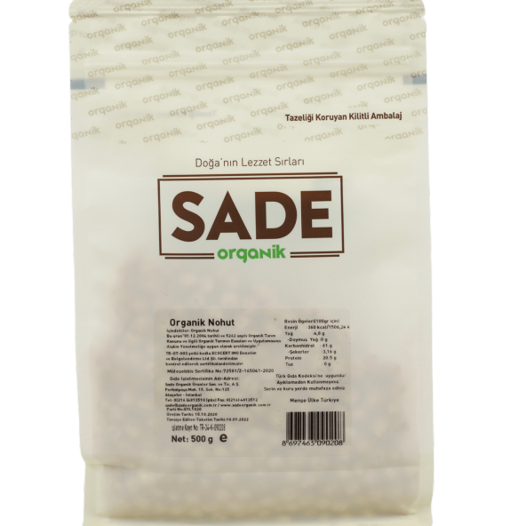 Sade Organik Nohut 500 gr - 4