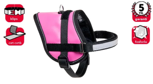 Karlie Reflektörlü Göğüs Tasması XS 31-40 CM  Pembe ürün görseli