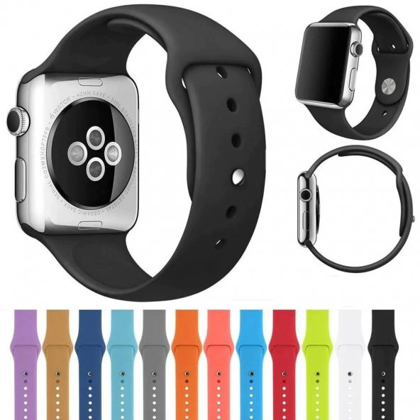 Apple Watch 2 3 4 5 6 - 42mm Silikon Kordon Kayış (M-L) - 1