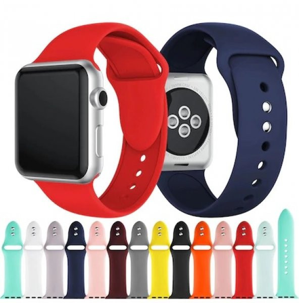 Apple Watch 2 3 4 5 6 - 42mm Silikon Kordon Kayış (M-L) - 3