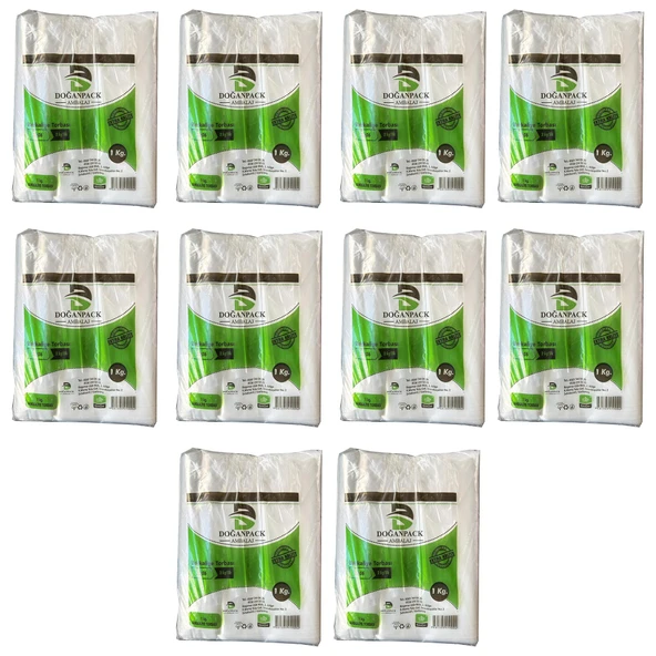 Doğanpack Şeffaf Naylon 2 lik 23x36 Cm. Bakkaliye Poşeti Torbası - 1 Kg. - Ort. 190 Adet - 10 Paket ürün görseli 1