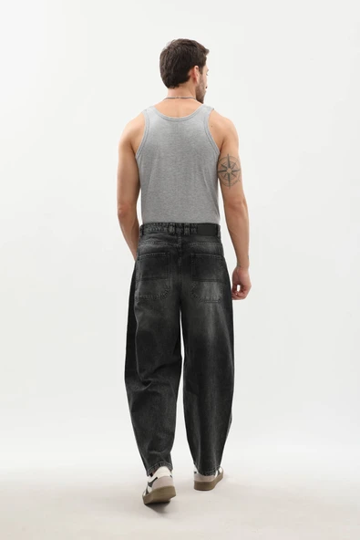 Erkek Skater Fit Jean Pantolon Antrasit - Resim 5