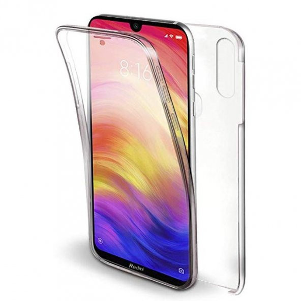 Xiaomi Redmi Note 8 Kılıf 360 Ön Silikon Arka Sert Mika Şeffaf Tam Koruma Kılıf - 1