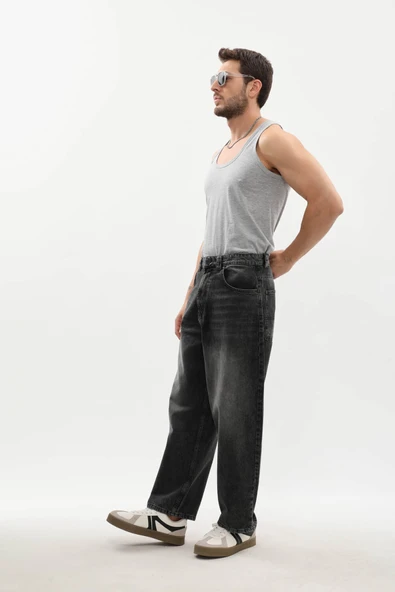 Erkek Skater Fit Jean Pantolon Antrasit - 5