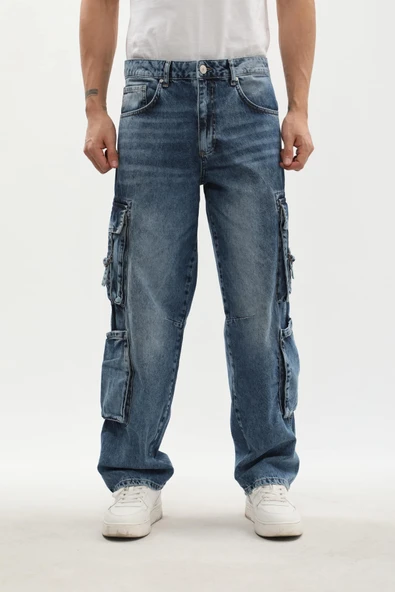 Erkek Kargo Cepli Jean Pantolon - 7