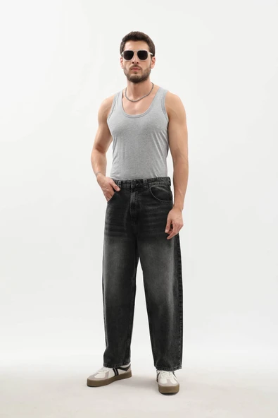 Erkek Skater Fit Jean Pantolon Antrasit - 3
