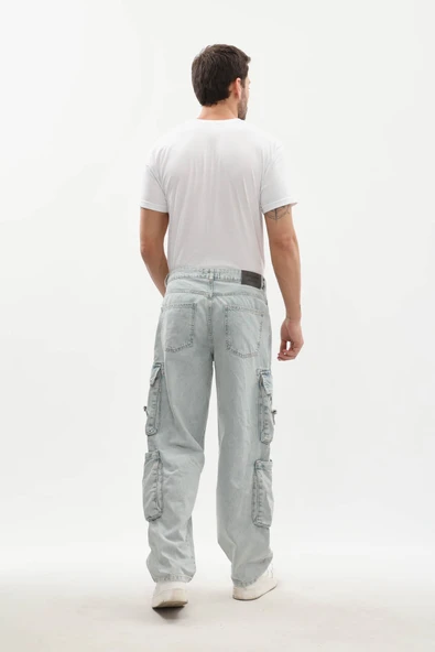 Erkek Kargo Cepli Jean Pantolon - 5