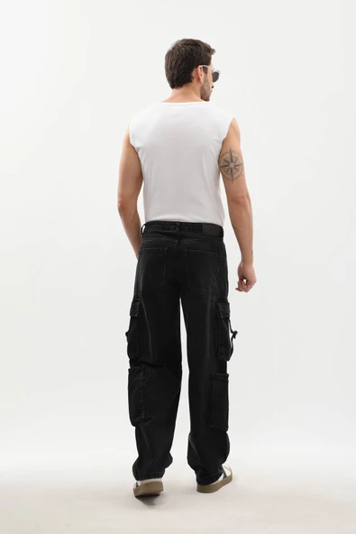 Erkek Kargo Cepli Jean Pantolon - 5